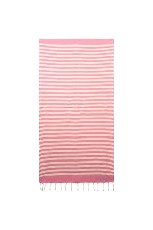 Telo mare in cotone rosa e beige SAINT BARTH KIDS | FOUT01200640L